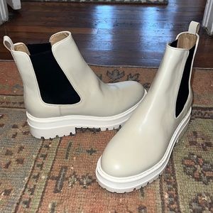 Marc fisher lug sole boots.